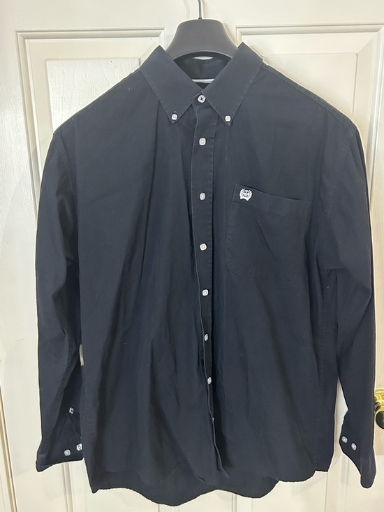 Cinch Other - Cinch Black Button Down Shirt 100 % Cotton Long Sleeve Pocket Size Medium